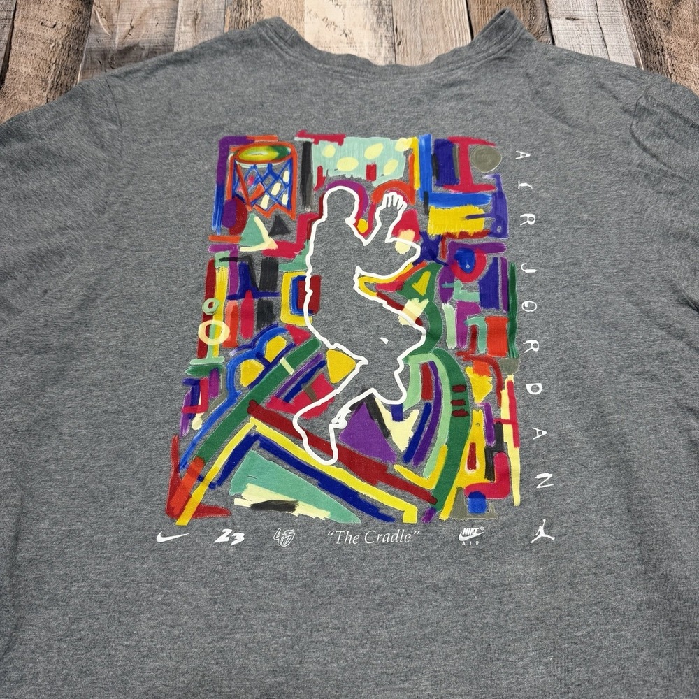 Nike Air Jordan Graphic T Shirt Mens XL Gray Jumpman Basketball Streetwear